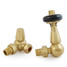 T-TRV-020-CR-UB-ALT07 - Flatford Traditional TRV Corner Unlacquered Brass Thermostatic Radiator Valves With Sleeves T-TRV-020-CR-UB-ALT07 - Flatford Traditional TRV Corner Unlacquered Brass Thermostatic Radiator Valves With Sleeves